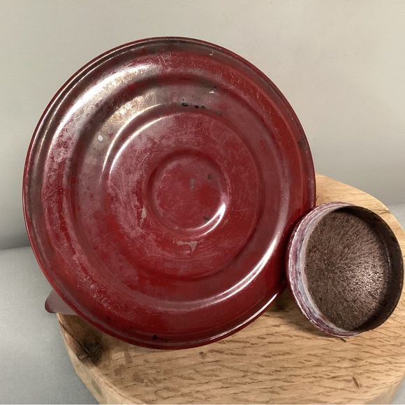 Vintage - MCM - Danish Red Enamel Tea Pot / Kettle - Wood Handle & Knob - Rare - Picture 9 of 13